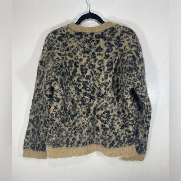 Madewell Alpaca Blend Crewneck Pullover Sweater in Leopard Women’s Size Medium - Picture 10 of 12